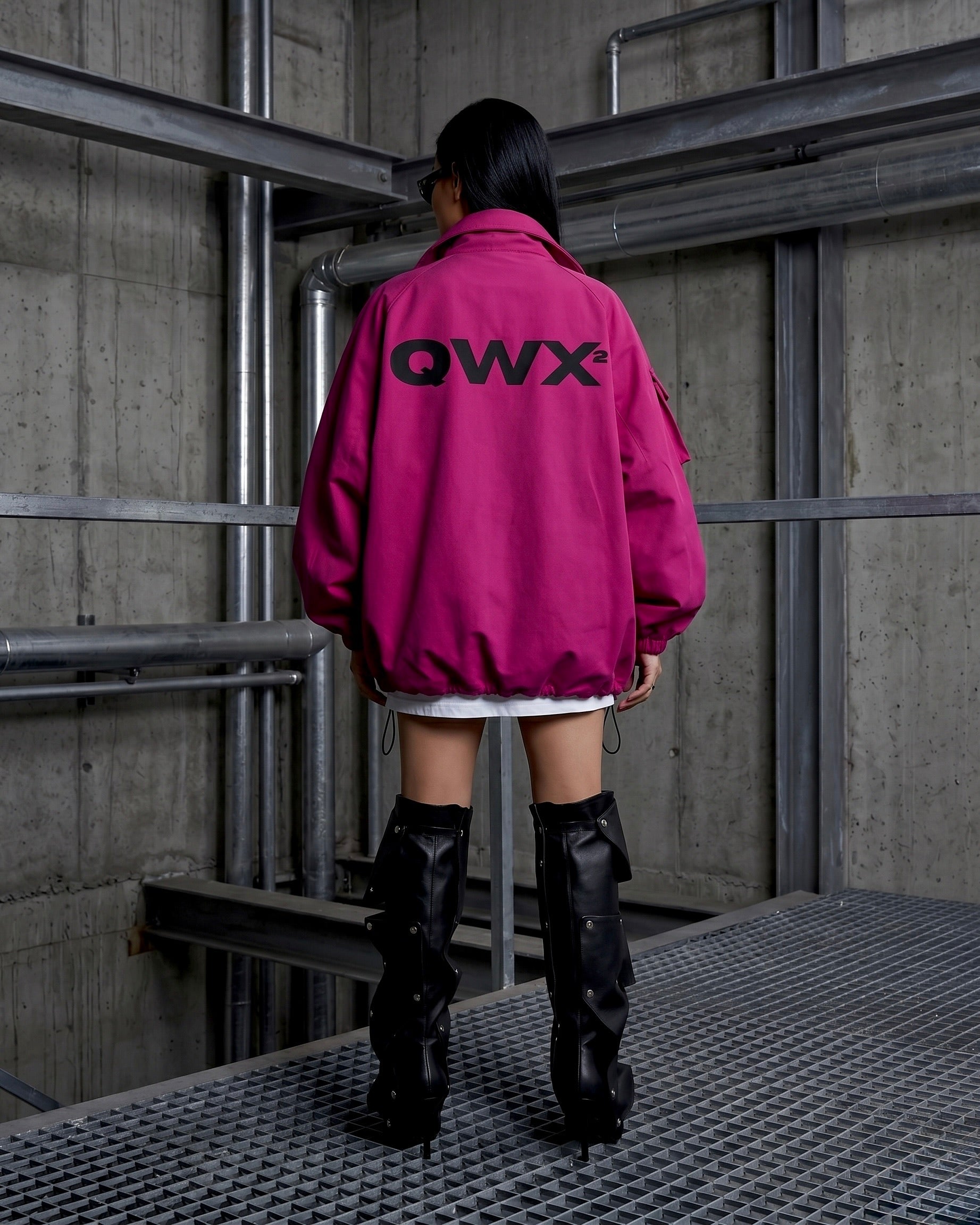 2-Piece Women Set: Fuchsia Jacket and Prayer T-Shirt