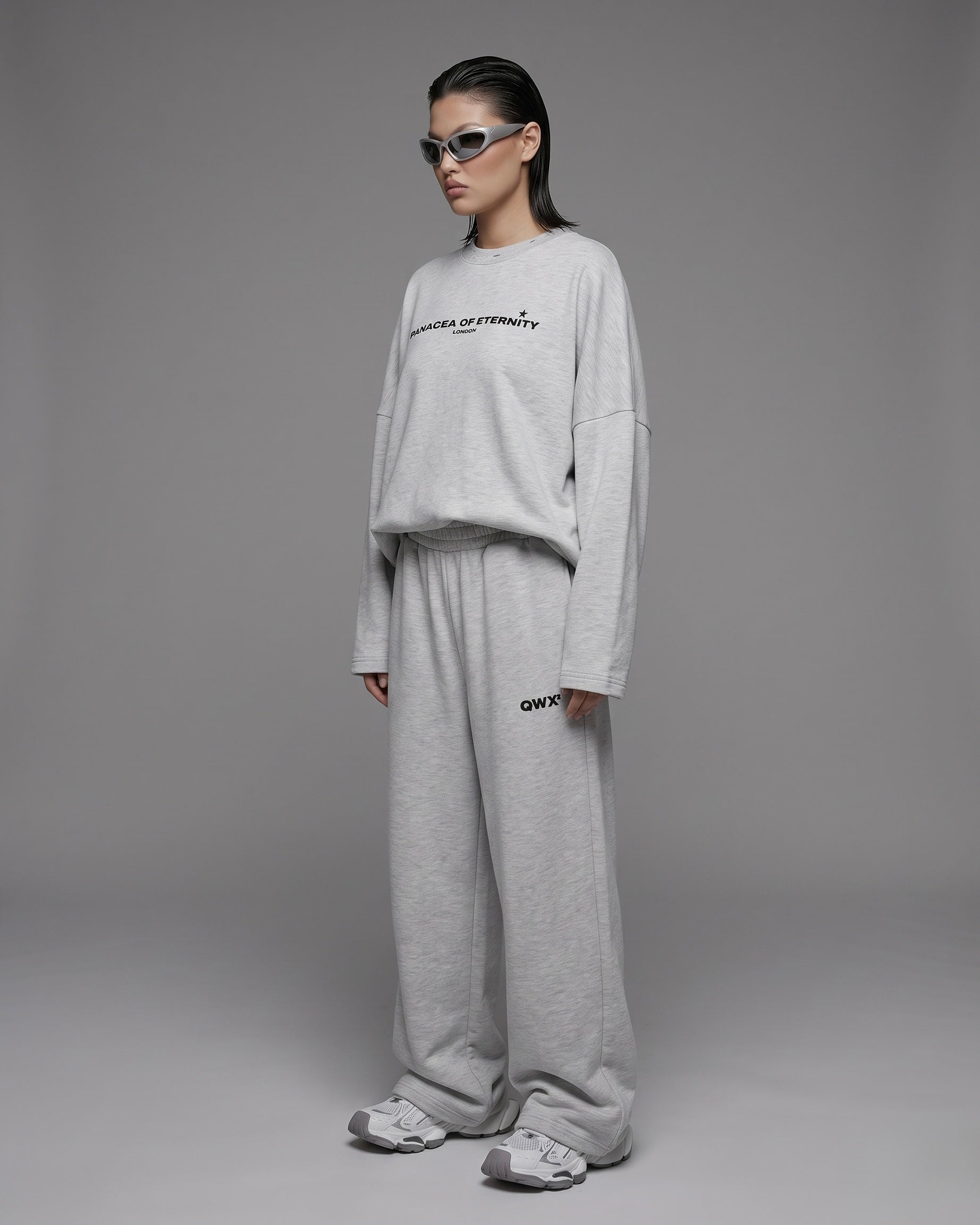 2-Piece Women Set: Sweater and Sweatpants Urban Melange Grey