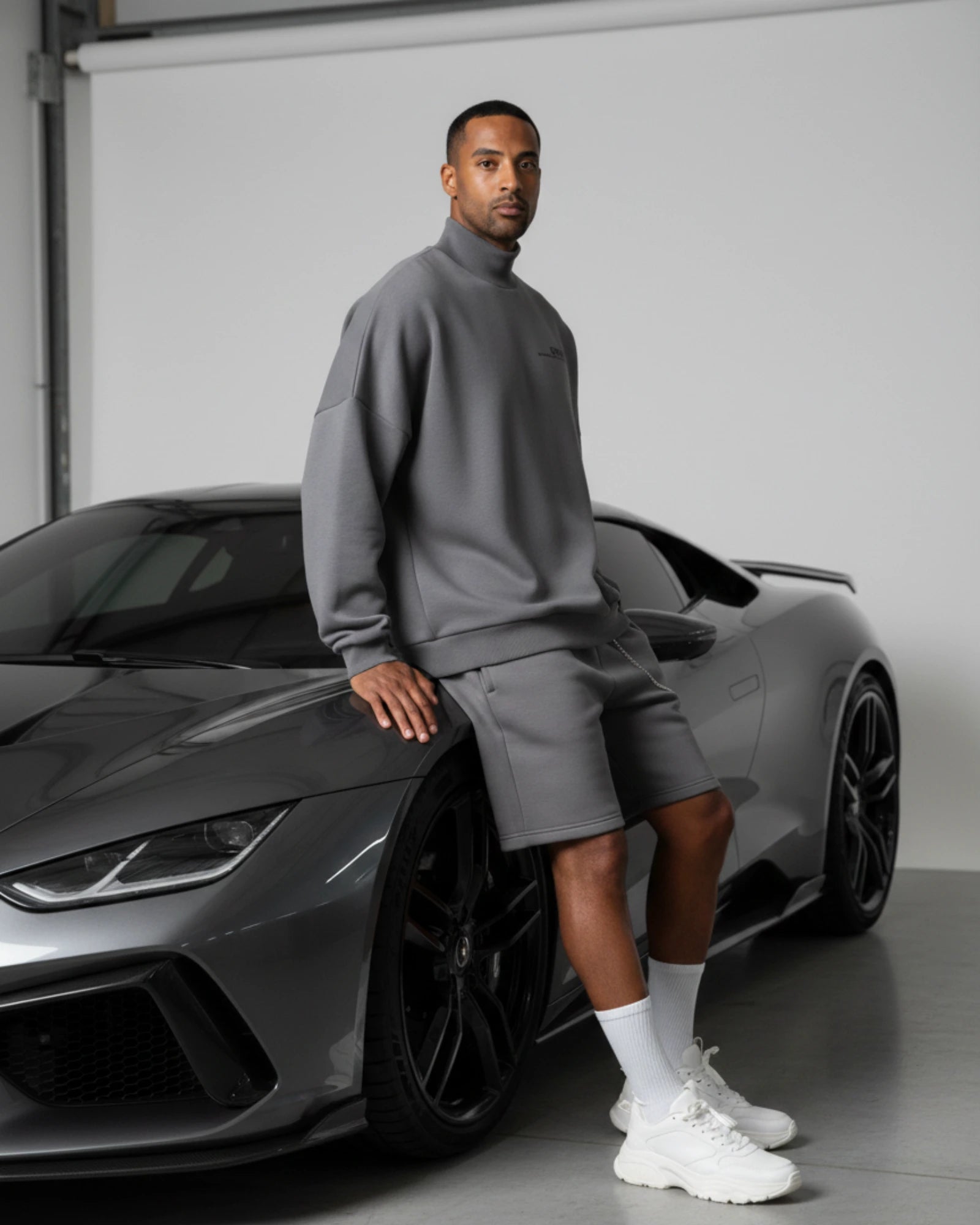 2-Piece Men Set: Sweater Eternity + Shorts Eternity - Grey