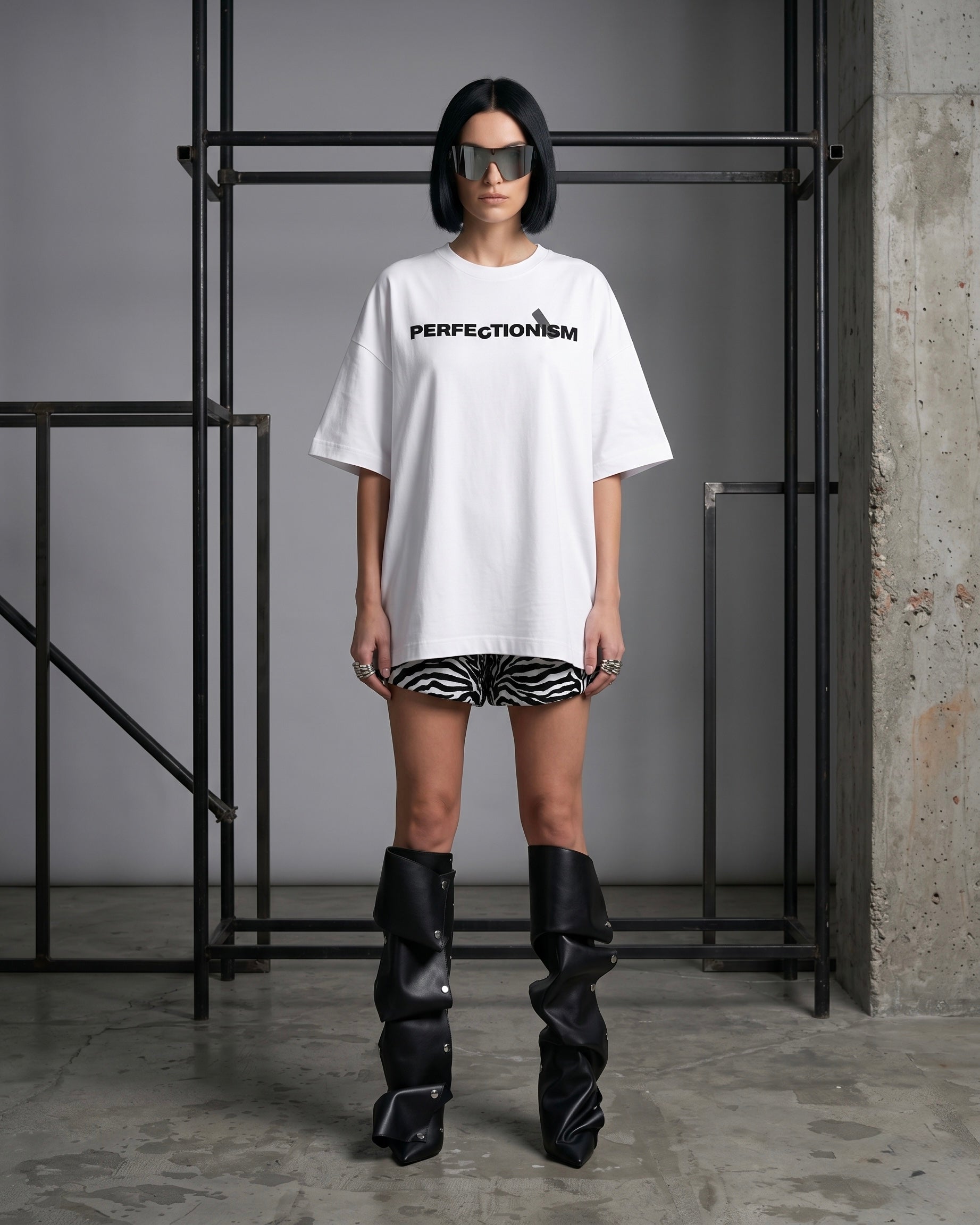 2-Piece Women Set: Perfectionism T-shirts and Zebra Shorts