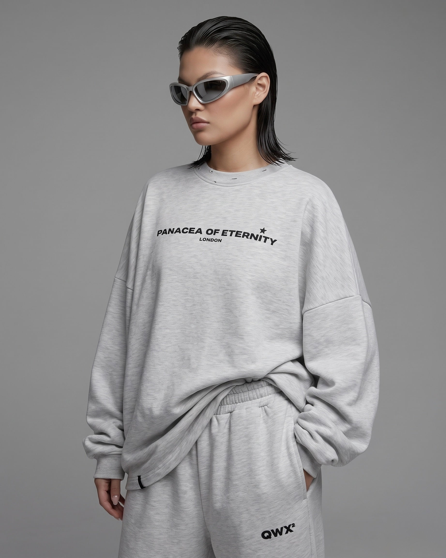 2-Piece Women Set: Sweater and Sweatpants Urban Melange Grey