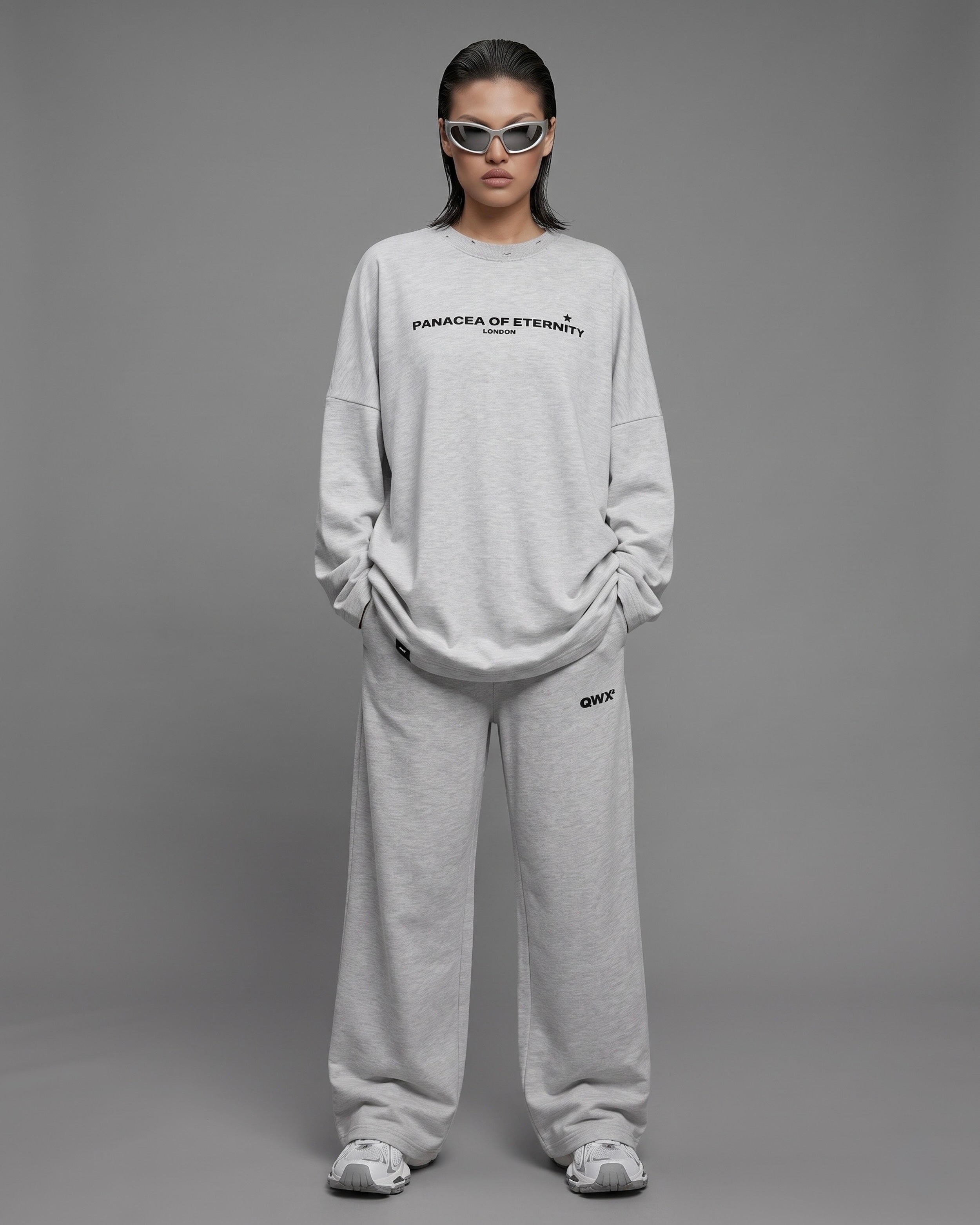 2-Piece Women Set: Sweater and Sweatpants Urban Melange Grey