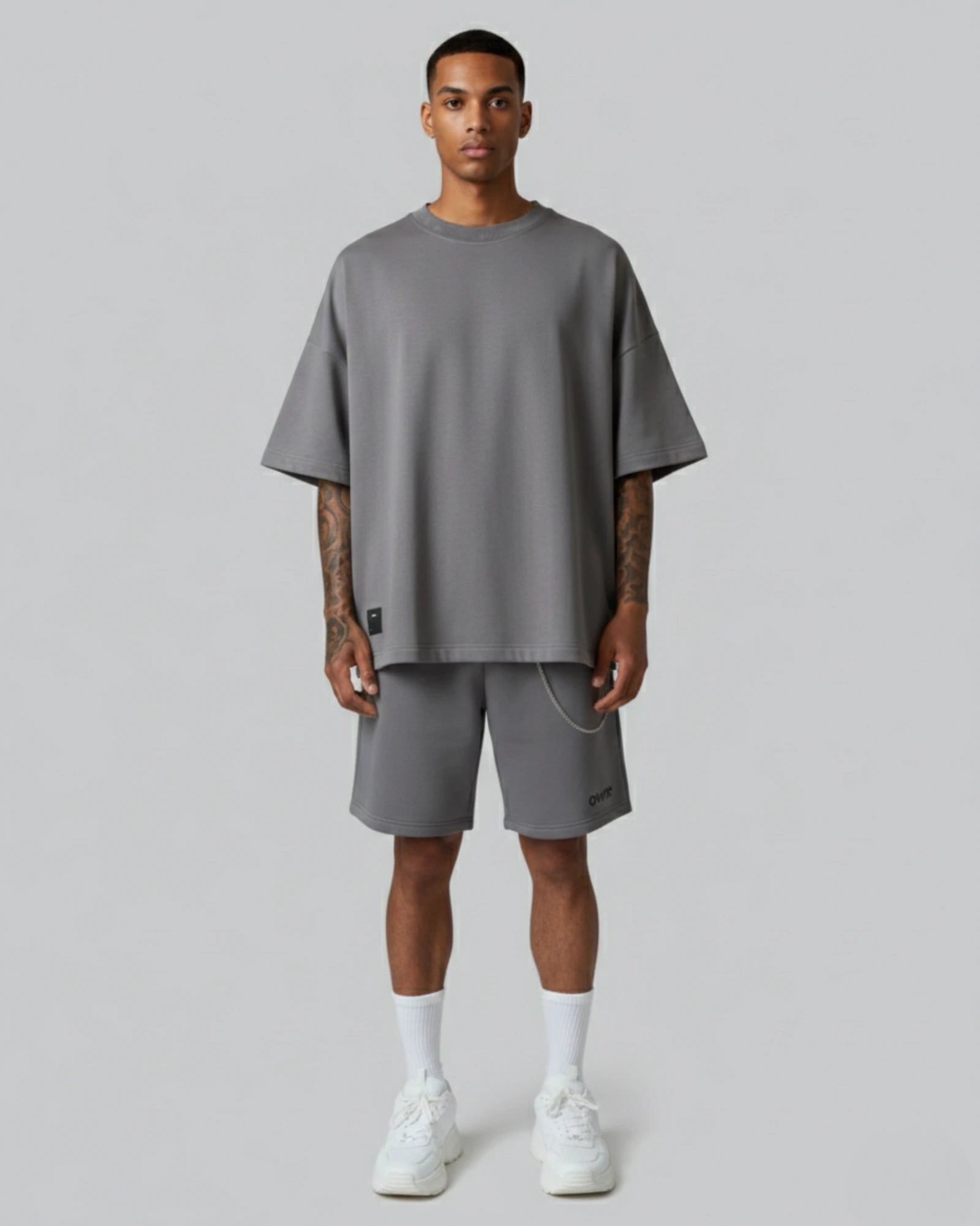 2-Piece Men Set: TSHIRT URBAN + SHORTS ETERNITY – GREY