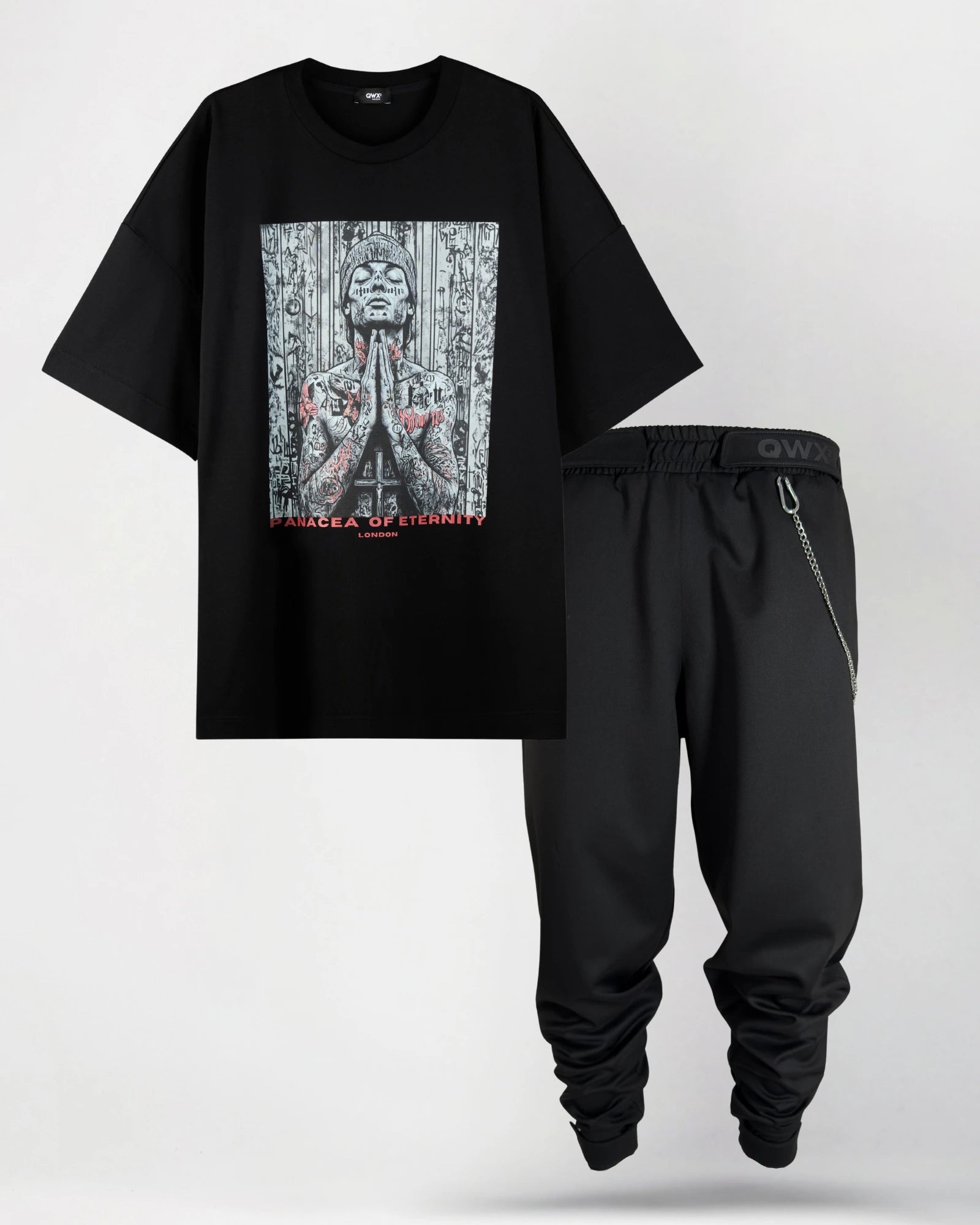 Co-Ord Set: T-Shirt Redeemed Prayer Black + Trousers Genesis Line