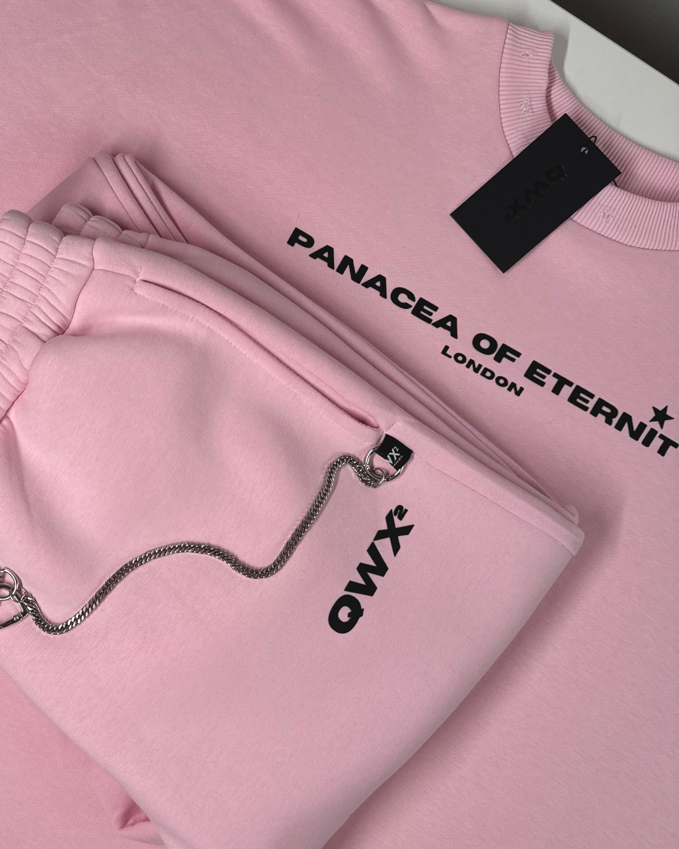 Conjunto de 2 piezas para mujer: Suéter y Shorts Urbano – Rosa