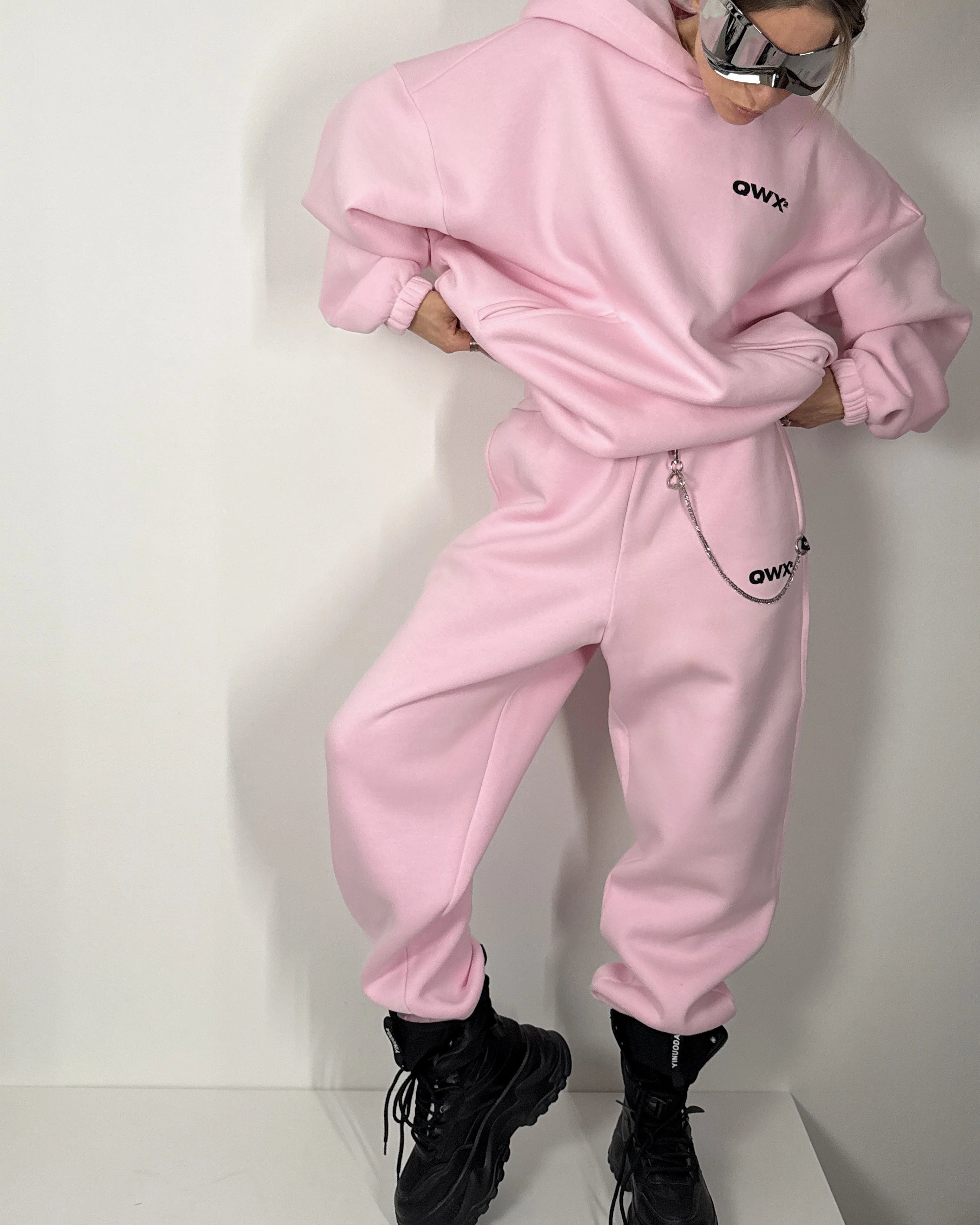 Conjunto de 2 piezas para mujer: Sudadera con capucha Eternity Pink + Pantalón deportivo Eternity Pink