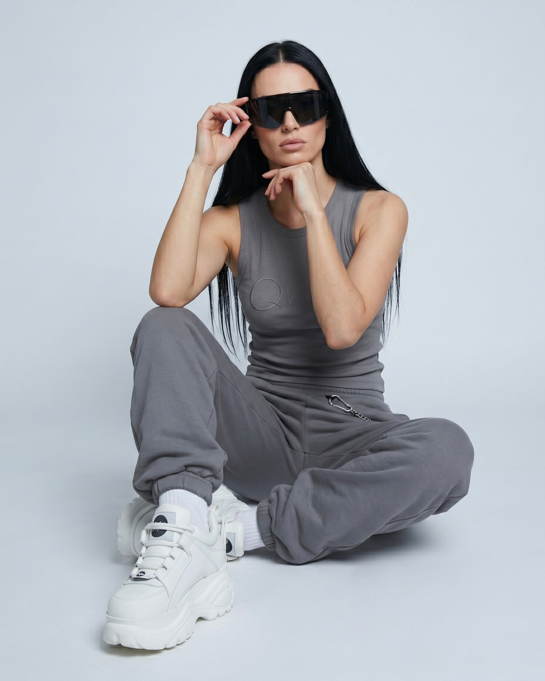 RIBBED TANK TOP – GREY