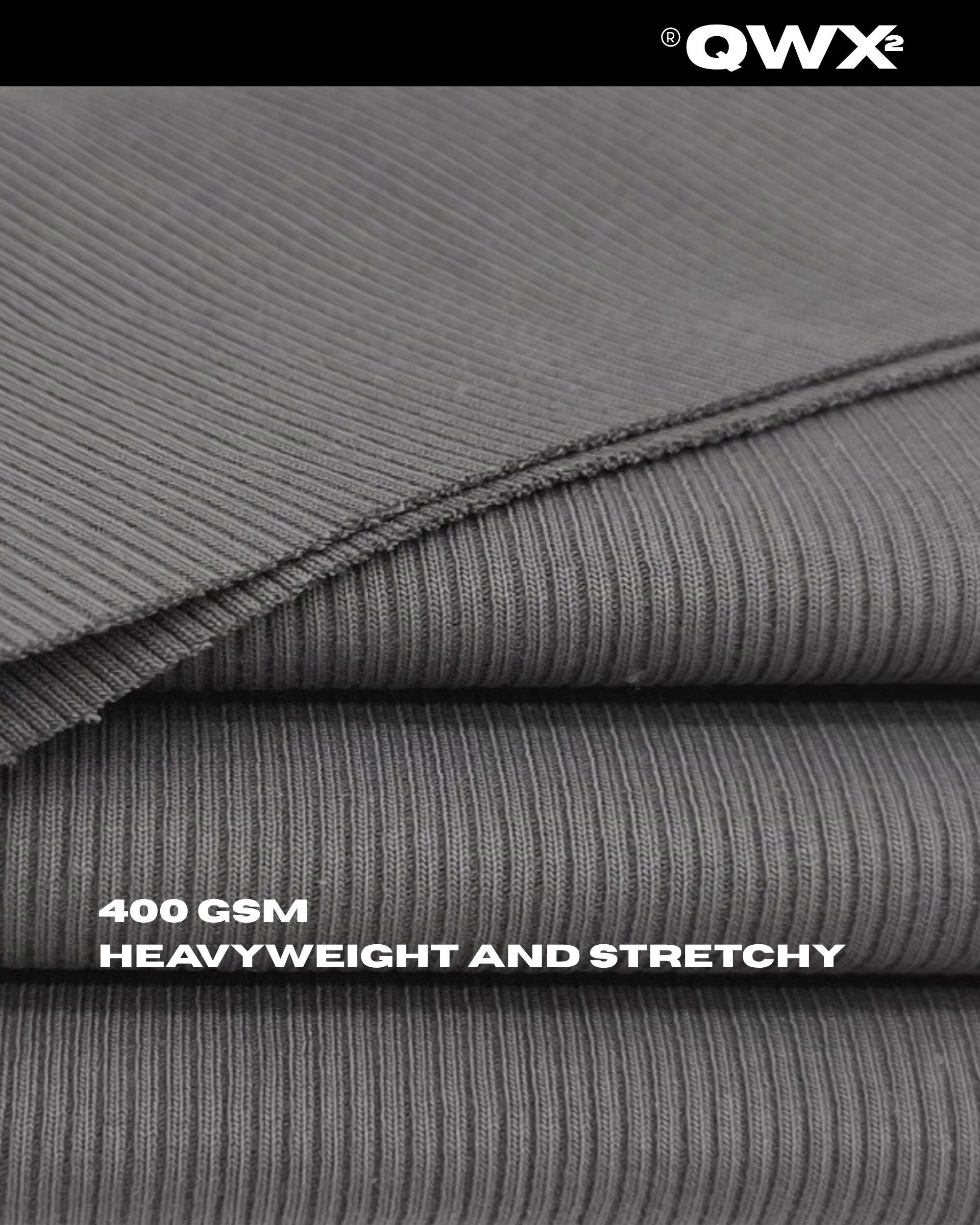 GERIPPTER TRÄGERSHIRT – GRAU