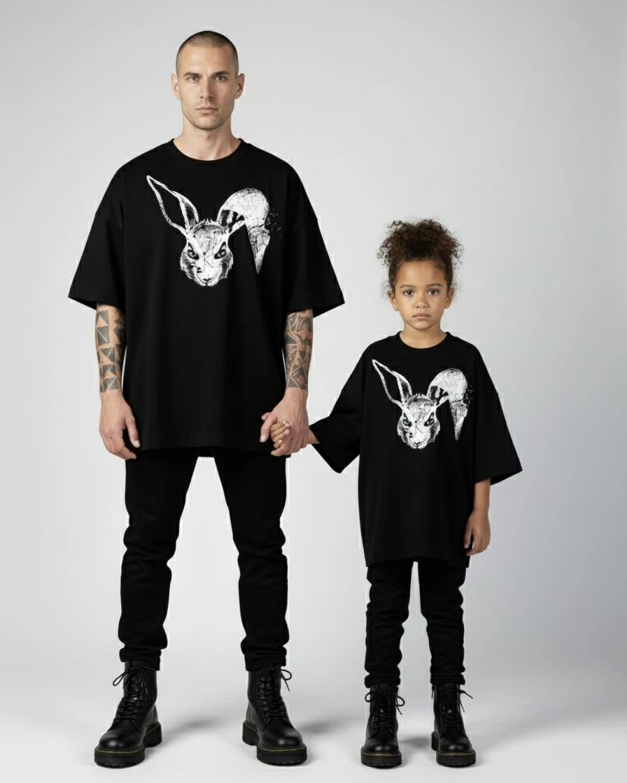 Tshirts Bunny - Unisex Family Set: Adult + Kid