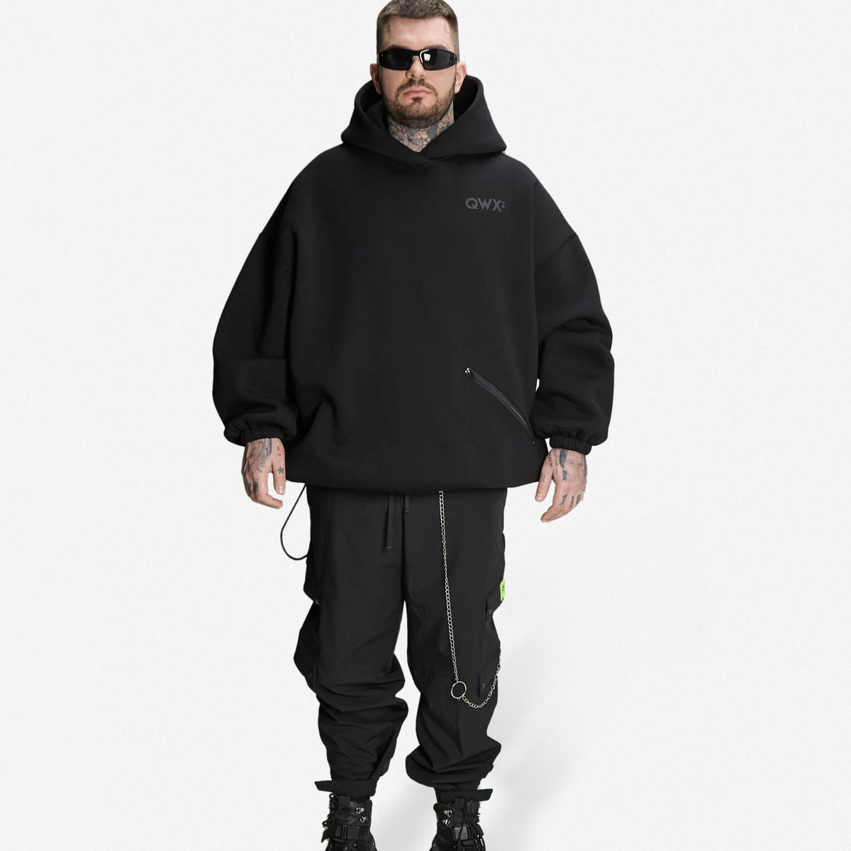 【DIME】HARDCORE WOOL HOODIE (Vintage Black) dime-hardcore-wool-po-hood-