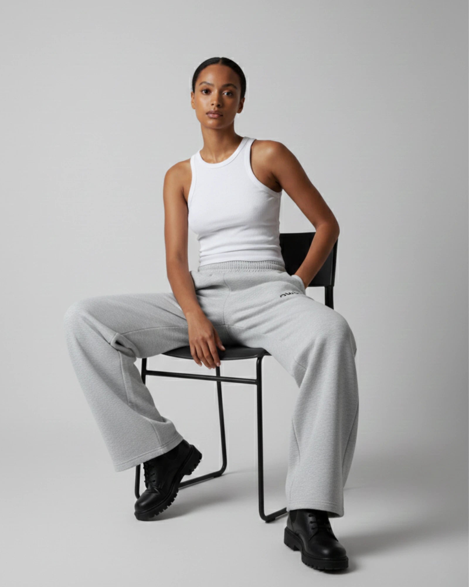 Wide-Leg Sweatpants Urban Melange Grey