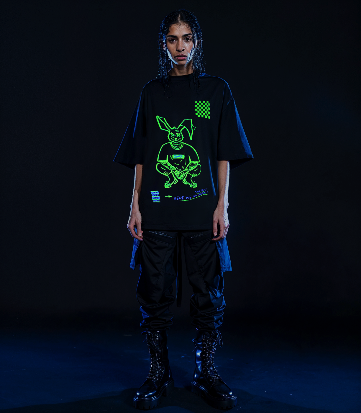 QWX2 T-shirt Green UV Wolf Hunter