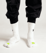 QWX2 Socks White-Green neon